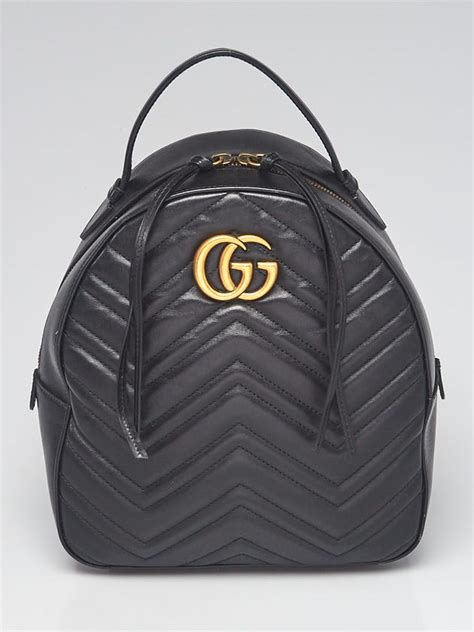 gucci chevron backpack|Gucci Black Chevron Quilted Leather Marmont Backpack Bag.